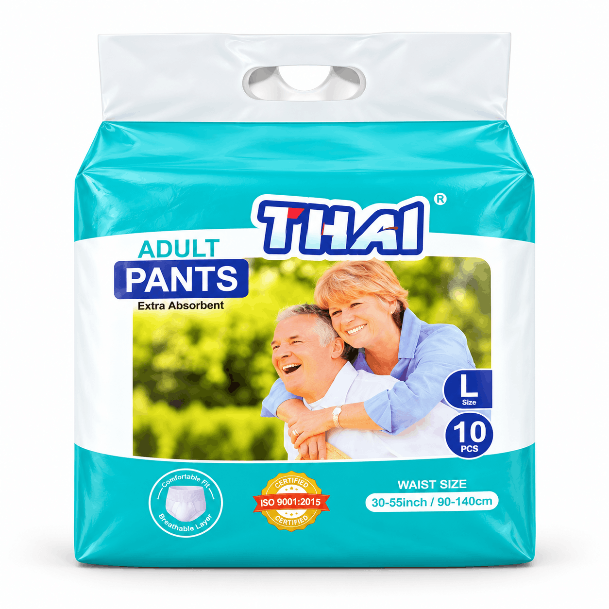 Thai Adult Diaper Pant System-L 10's Pack – Extra Absorbent Adult Pants for Incontinence Care