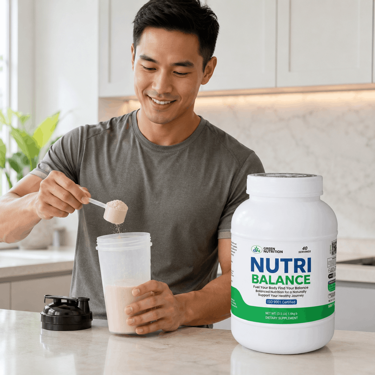 GN Green Nutrition Nutri Balance Protein & Fibre Nutrition Powder – Weight Management Support – 1.6kg, 40 Servings 4