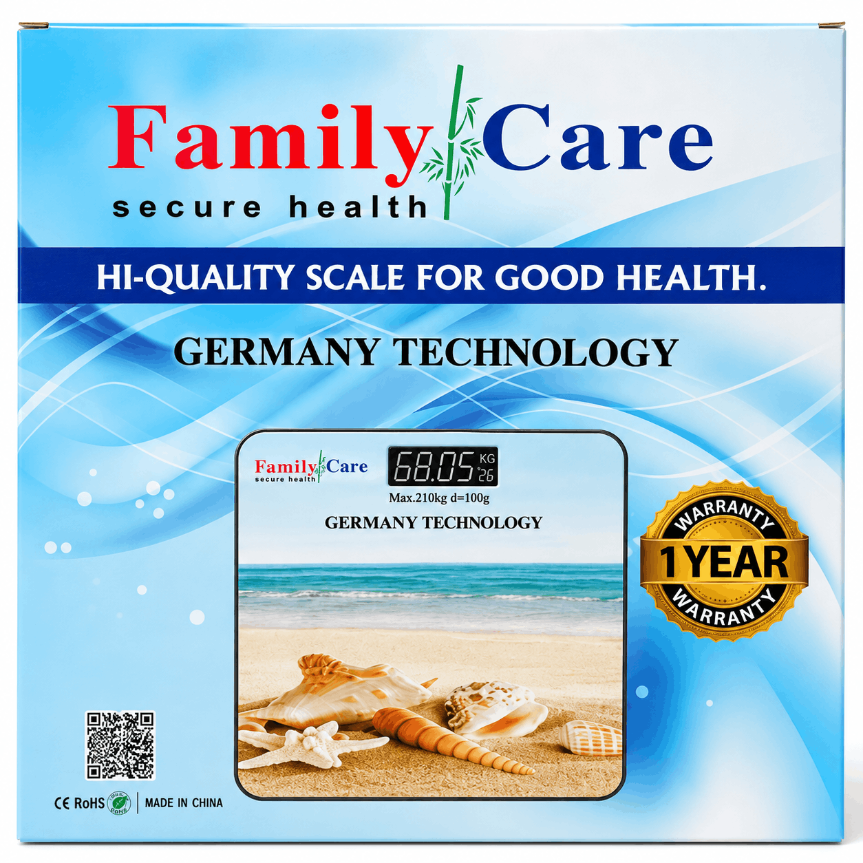 Family Care Digital Glass Body Weight Scale | 210kg Electronic Bathroom Scale | High Precision LCD Weight Machine | 1 Year Warranty 4