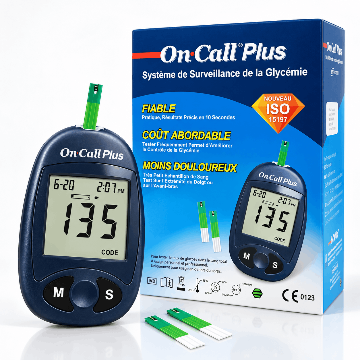 OnCall Plus Blood Glucose Monitoring System – Digital Glucometer with 10-Second Results, 300 Memory & Alternate Site Testing 2
