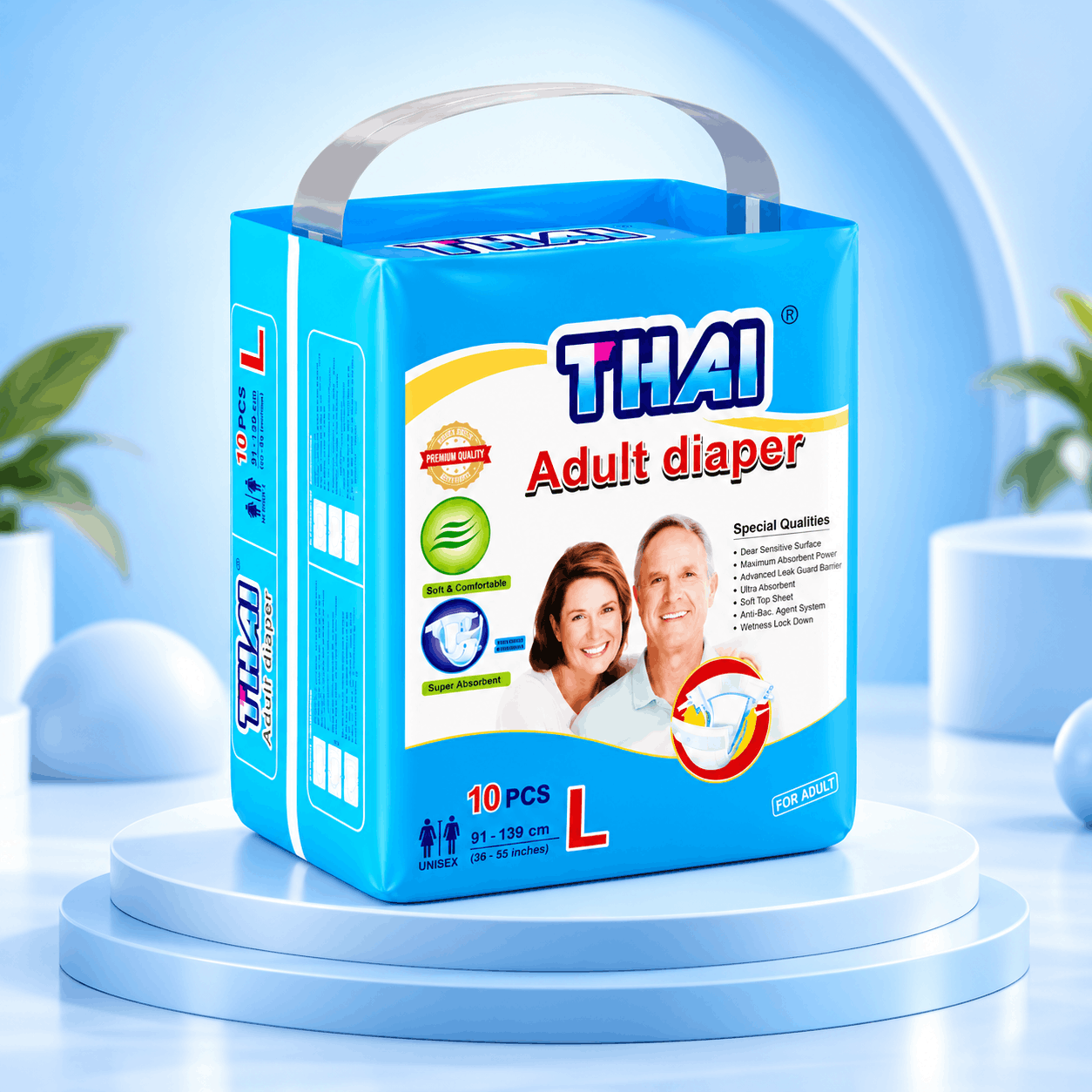 Thai Adult Diaper Belt System-L 10’s Pack – Large Unisex Adult Incontinence Diaper for Elderly & Patient Care 2