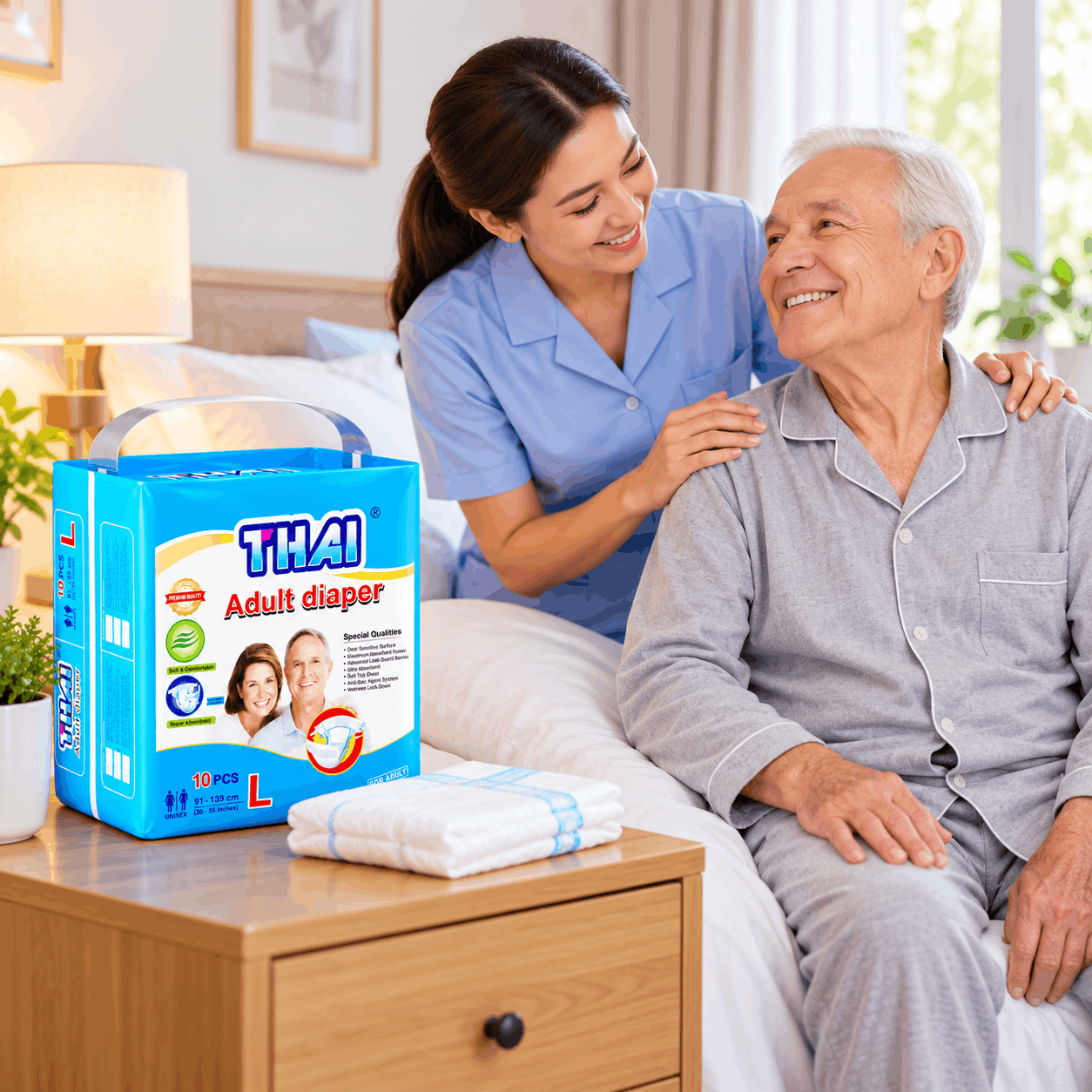 Thai Adult Diaper Belt System-L 10’s Pack – Large Unisex Adult Incontinence Diaper for Elderly & Patient Care 3