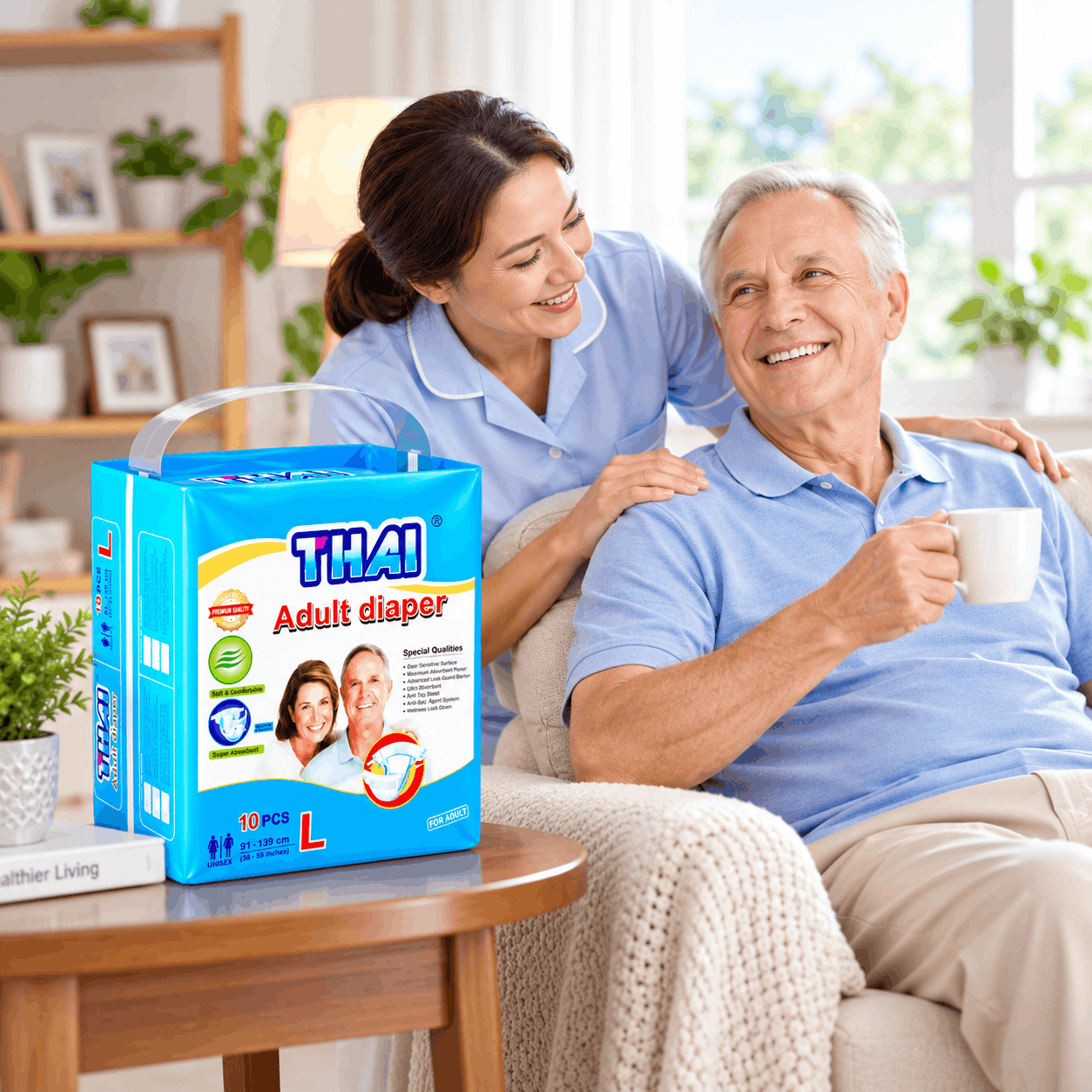 Thai Adult Diaper Belt System-L 10’s Pack – Large Unisex Adult Incontinence Diaper for Elderly & Patient Care 4